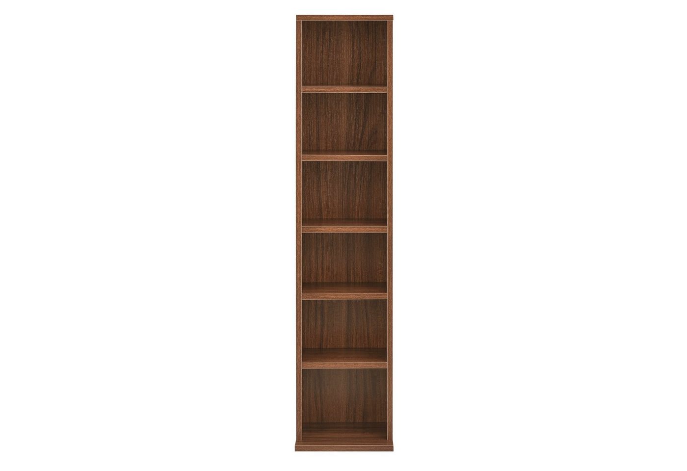 en.casa CD-Regal, »Tynset« 90x20x20 cm Standregal mit 6 Fächern Walnussoptik Bild 4