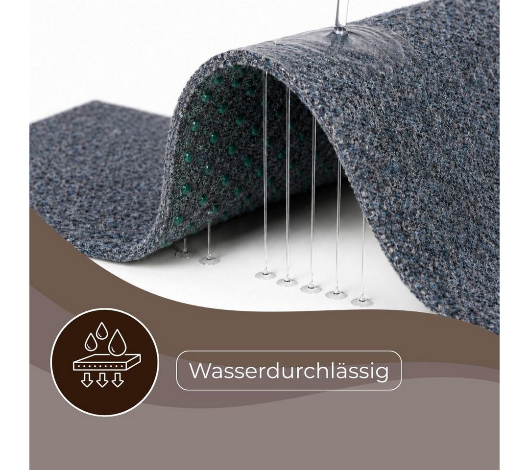 Mazovia Kunstrasen Mazovia Kunstrasen mit Noppen Grau Anthrazit Rasenteppich Meterware, 100 x 100 cm, witterungsbeständig Bild 3