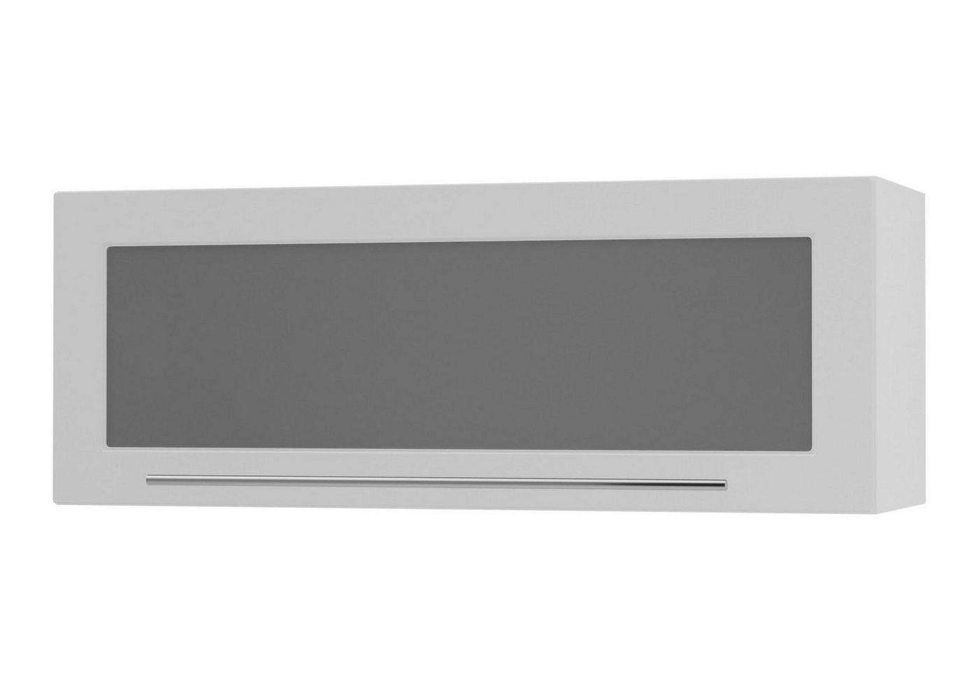 Feldmann-Wohnen Klapphängeschrank Kvantum (1-türig, 1 Fach, Türanschlag oben, Soft-Close, 1-St., Fronten mit dekorativen Fräsungen und leicht abgerundeten Ecken) 90x36cm weiß - weiß matt (Q-W4BS/90) Bild 2