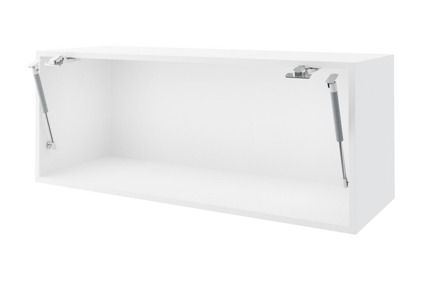 Feldmann-Wohnen Klapphängeschrank Kvantum (1-türig, 1 Fach, Türanschlag oben, Soft-Close, 1-St., Fronten mit dekorativen Fräsungen und leicht abgerundeten Ecken) 90x36cm weiß - weiß matt (Q-W4BS/90) Bild 5