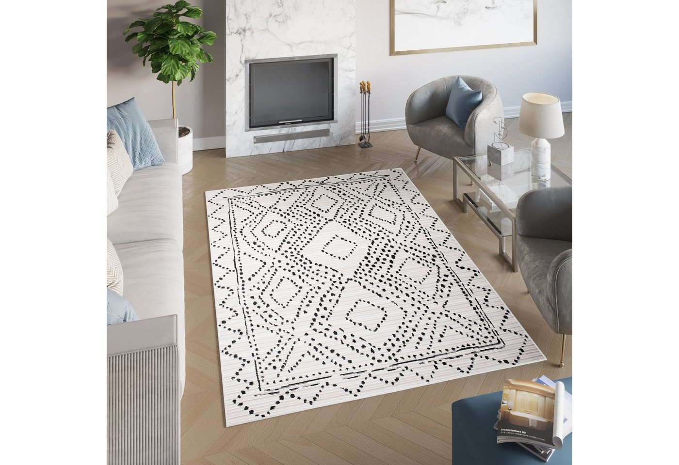 Tapiso Teppich JUNO, rechteckig, Höhe: 8 mm, Wohnzimmer, Schlafzimmer, Kurzflor