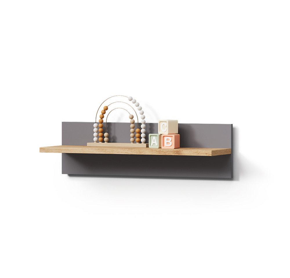 Livinity® Wandregal Mailo, Grau/Artisan/Artisan, 70 x 20 cm, 1-tlg.