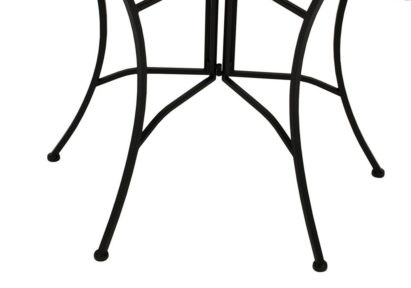 TPFGarden Gartentisch DERBY (Wandtisch - rechteckiger Mosaiktisch in grau/weiss, Hochwertiges Gestell aus schwarz pulverbeschichtetem Eisen), Outdoor Esstisch - Terrassentisch - Maße (BxHxT): 90 x 75 x 45 cm Bild 4