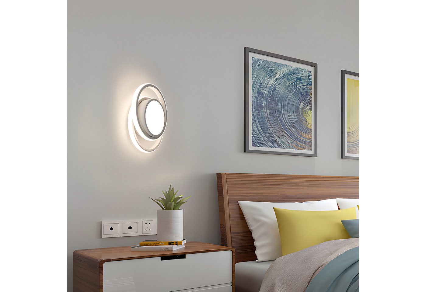Riserva LED Deckenleuchte 2er Set LED Deckenleuchte Weiß 32W 4000K Doppelring Modern