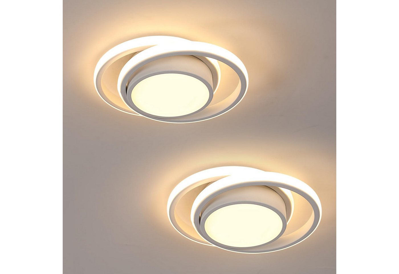 Riserva LED Deckenleuchte 2er Set LED Deckenleuchte Weiß 32W 4000K Doppelring Modern Bild 4