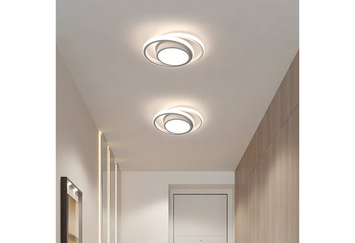 Riserva LED Deckenleuchte 2er Set LED Deckenleuchte Weiß 32W 4000K Doppelring Modern Bild 5