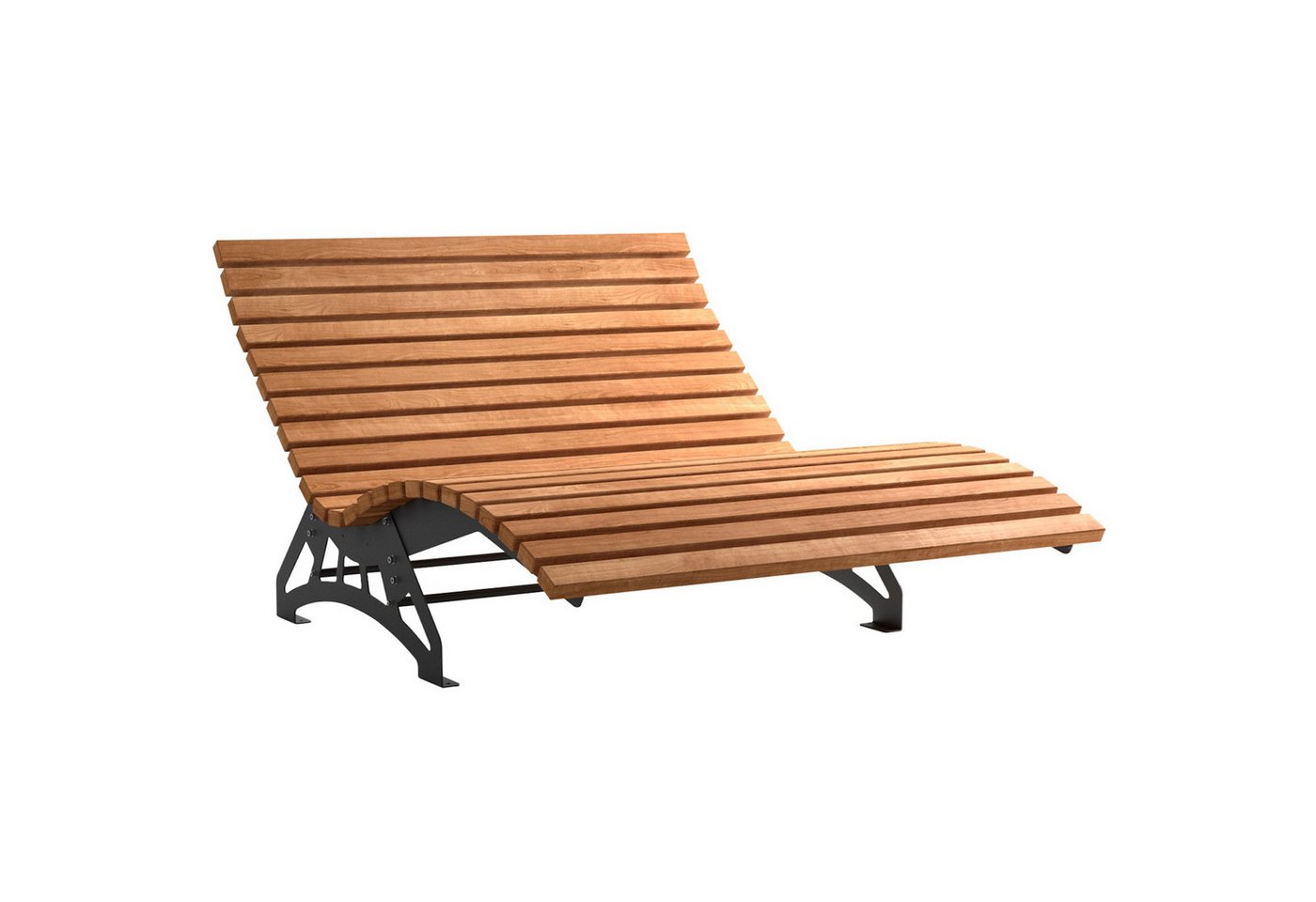 SO-TECH® Gartenliege Wellenliege Untergestell verstellbar DIY Bausatz, Holzlatten, 1 St., B: 150cm, 6mm massiver verzinkter Stahl, schwarz, Thermo-Kie Bild 4