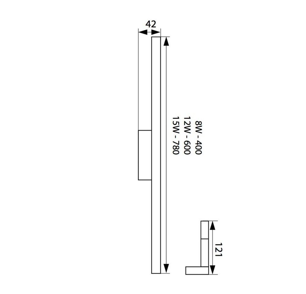 Licht-Trend Wandleuchte LED Spiegel Badleuchte Asto 90cm IP44 970lm 4000K Chrom, Alu-Gebürstet, Neutralweiß Bild 4