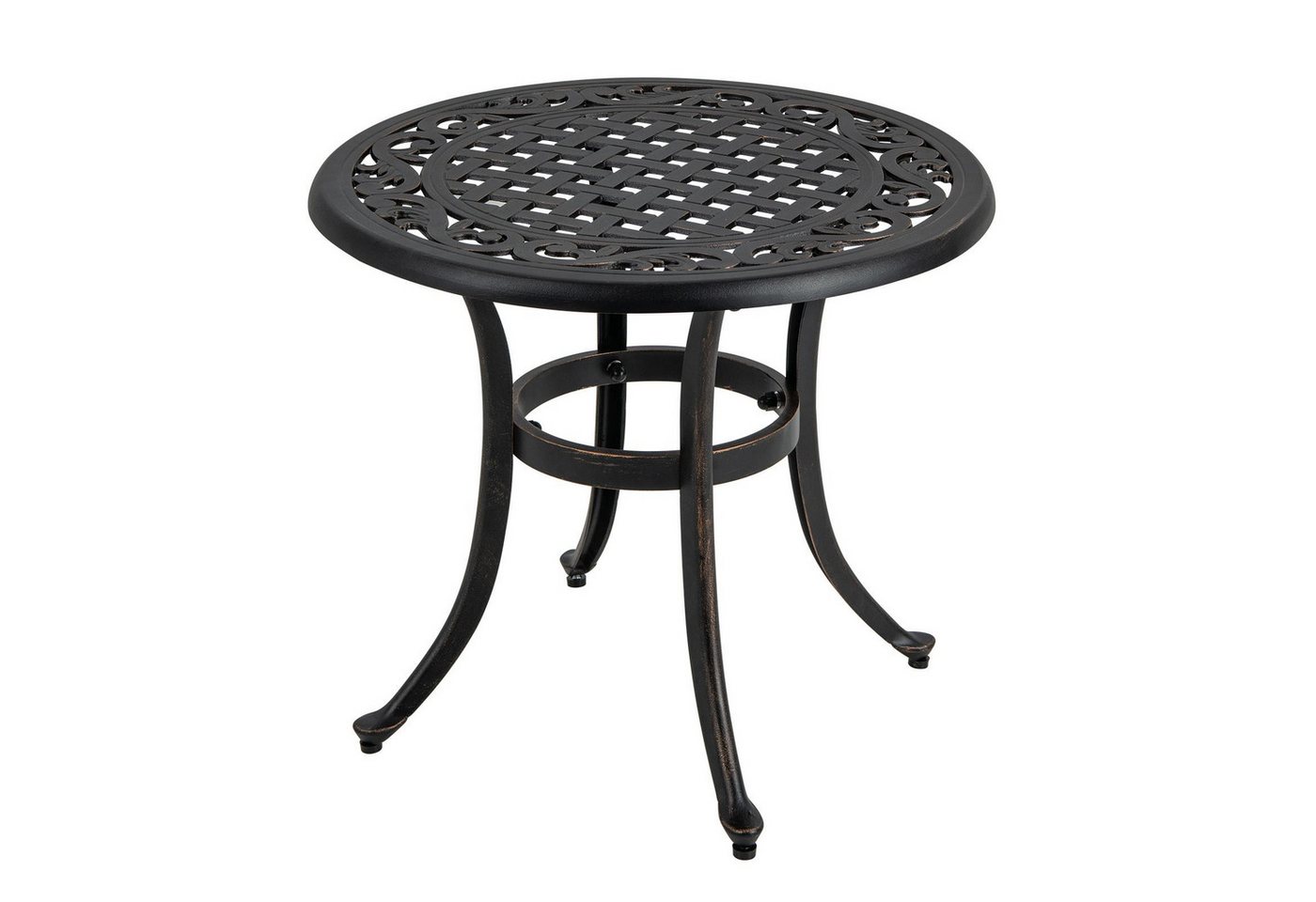 KOMFOTTEU Gartentisch, Beistelltisch Ø60cm, aus Metall mit Ausschnittmuster Bild 5