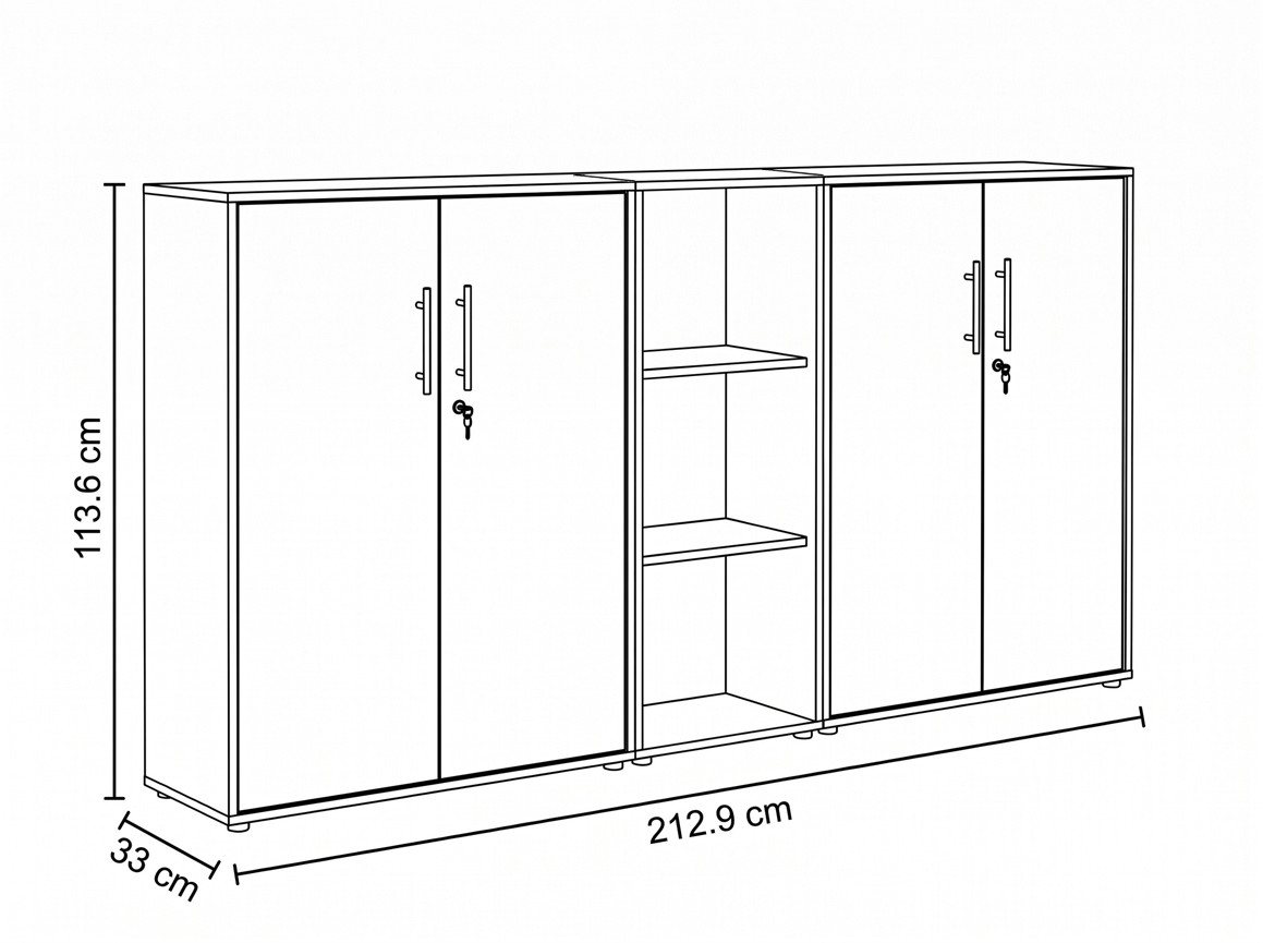 moebel-dich-auf Aktenschrank TABOR 8 (Büroschrank Aktenregal ideal für DIN A4 Ordner, abschließbar Metallgriffe) Made in Germany Bild 4