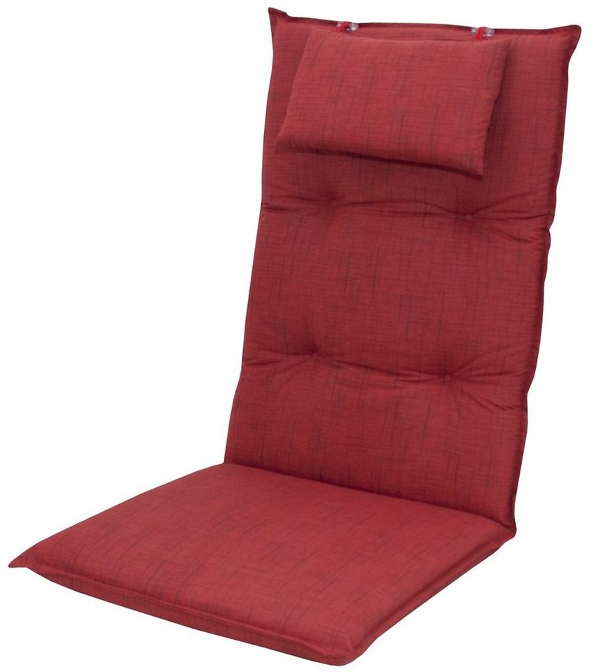 doppler® Hochlehnerauflage 6998 rot Gartenstuhl Polster für Hochlehner, (1 Auflage, 1 St., 1 Auflage), für Hochlehner-Stühle mit abnehmbaren Kopfkissen Bild 5