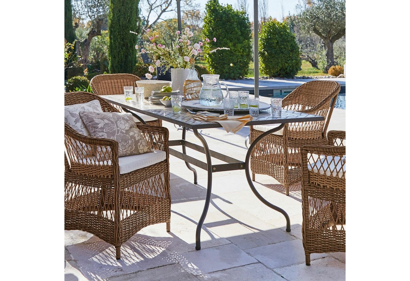 Mirabeau Gartentisch Tisch Labaroche grau/bunt