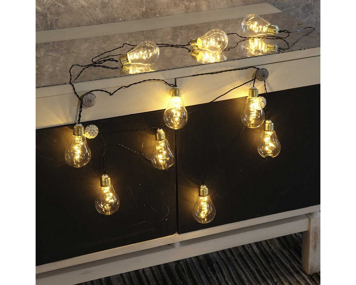 STAR TRADING LED-Lichterkette Lichterkette GLOW, 10x5 LED warm, Glas klar, 230V