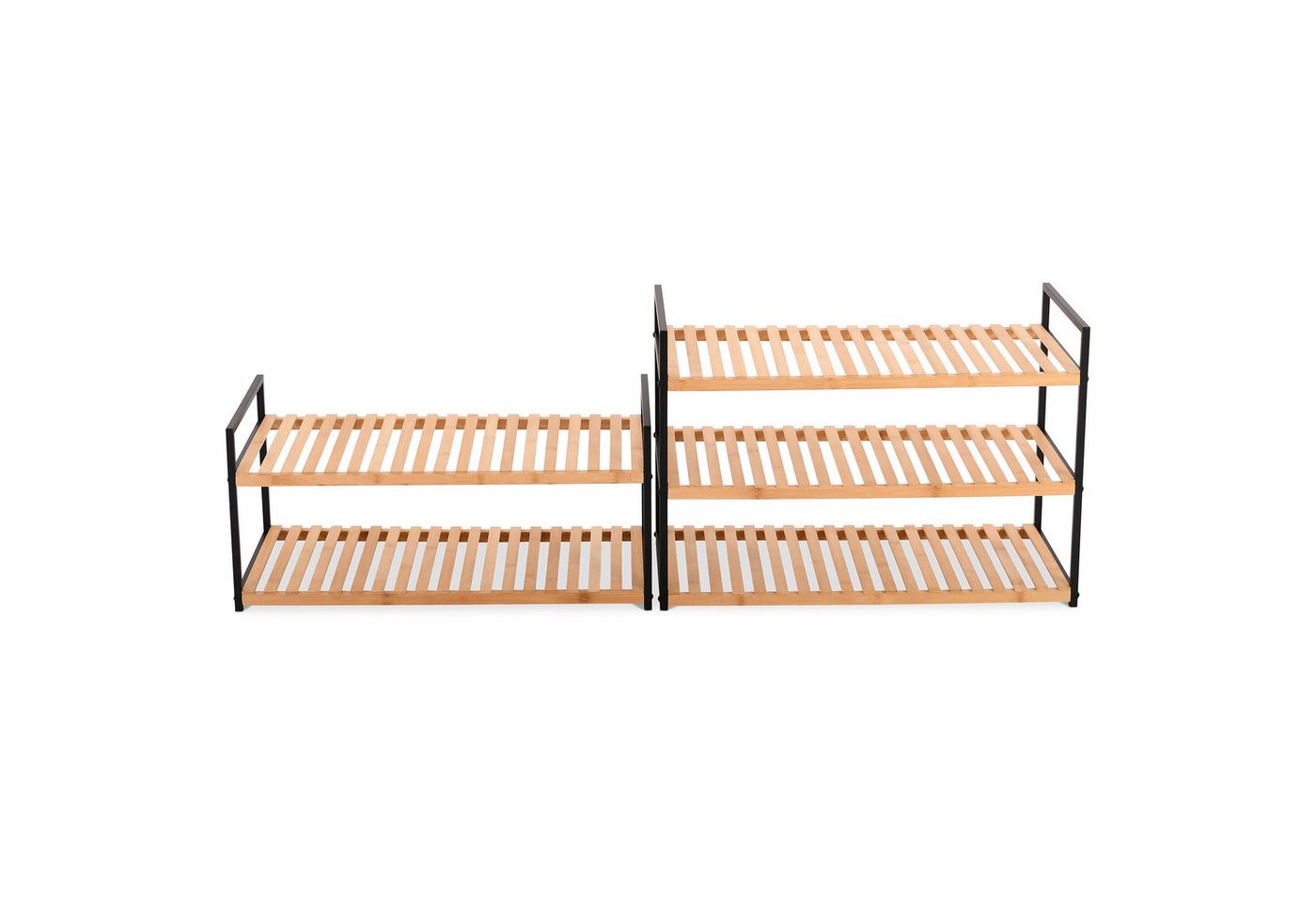 Raburg Schuhregal Schuhablage, Bambus, Kava, 2 Böden, für Flur, Schlafzimmer oder Bad, modernes Design Bild 4