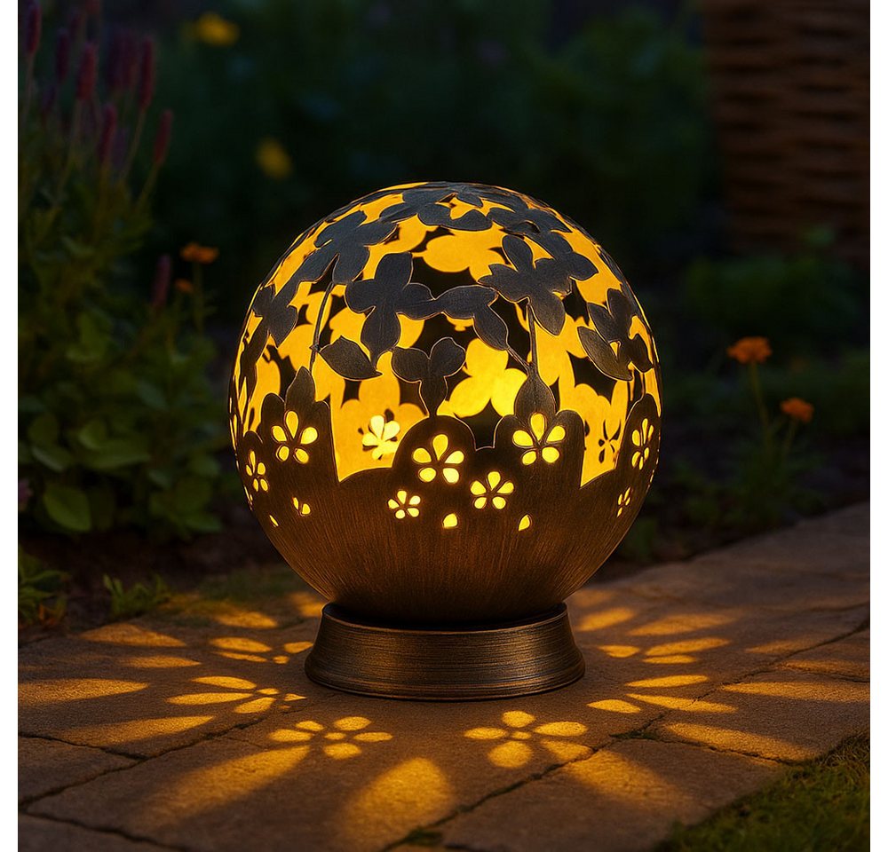NOWA LED Solarleuchte, LED-Leuchtmittel fest verbaut, Solarlampen für Außen Balkon Deko Gartendeko Metall Solarleuchte Bild 3