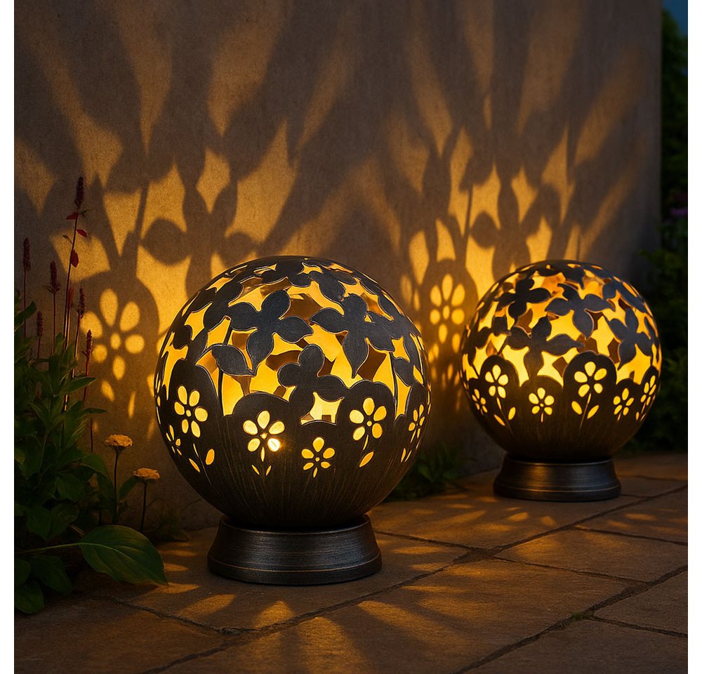 NOWA LED Solarleuchte, LED-Leuchtmittel fest verbaut, Solarlampen für Außen Balkon Deko Gartendeko Metall Solarleuchte Bild 5
