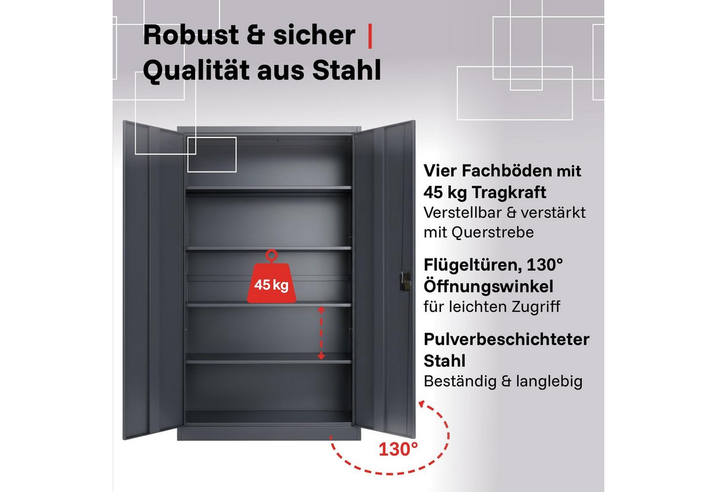 LagerZwei Aktenschrank Mehrzweckschrank 195x100x50 cm (Set, 2-St) abschließbar Bild 2