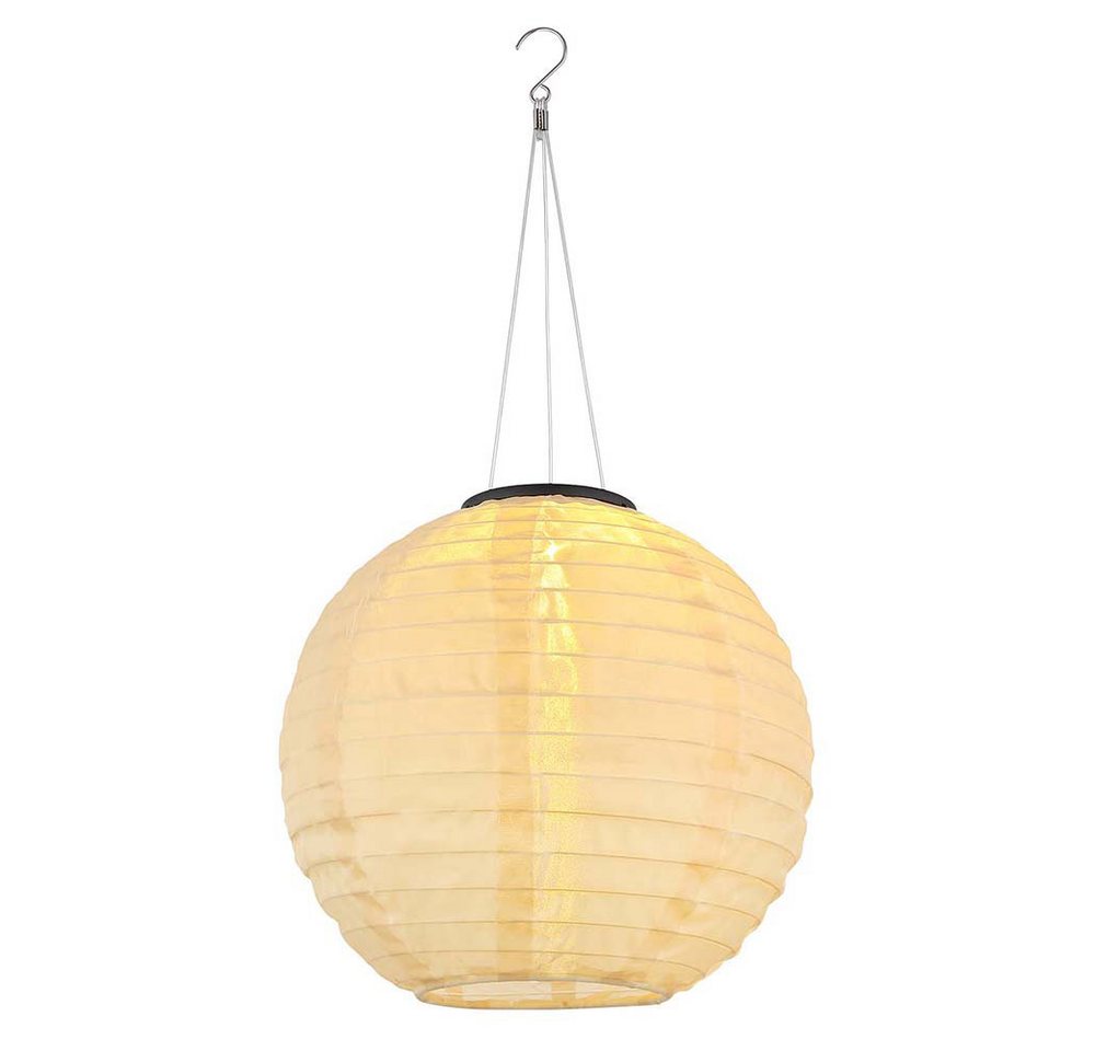 GLOBO LIGHTING Lampion, LED-Leuchtmittel fest verbaut, Warmweiß, Solarlampe Außenleuchte Lampion Gartenlampe Hängeleuchte sand LED 55cm Bild 2