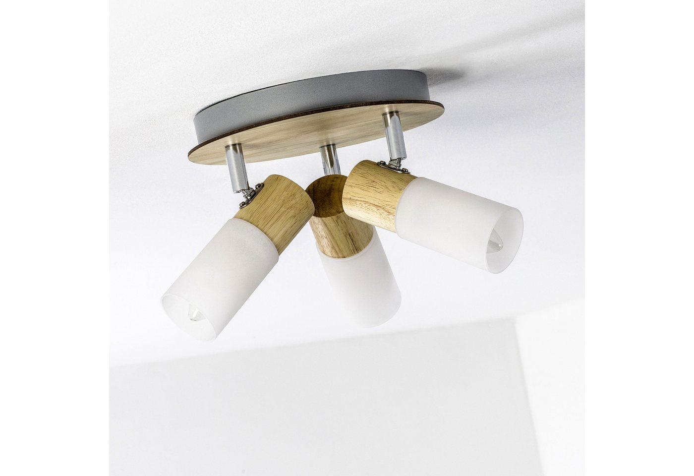 Lightbox Deckenstrahler, ohne Leuchtmittel, Spotrondell, 12 cm Höhe, Ø 20 cm, E14, max. 3,5 W, Köpfe schwenkbar