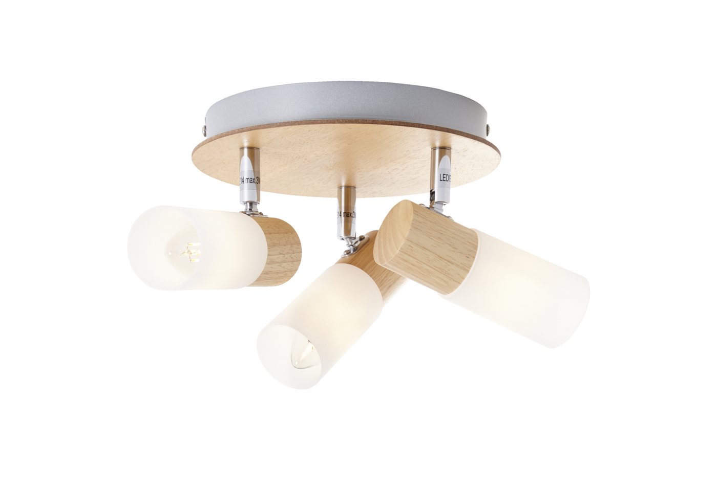 Lightbox Deckenstrahler, ohne Leuchtmittel, Spotrondell, 12 cm Höhe, Ø 20 cm, E14, max. 3,5 W, Köpfe schwenkbar Bild 3