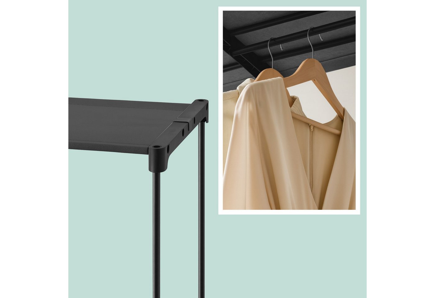relaxdays Standregal Offene Garderobe, schwarz Bild 4
