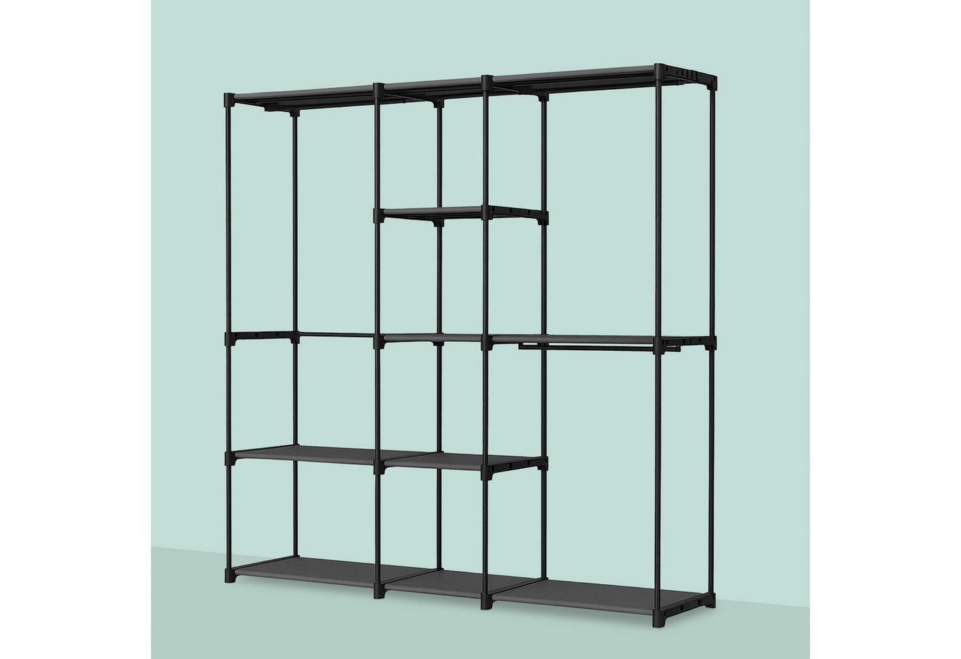 relaxdays Standregal Offene Garderobe, schwarz Bild 5