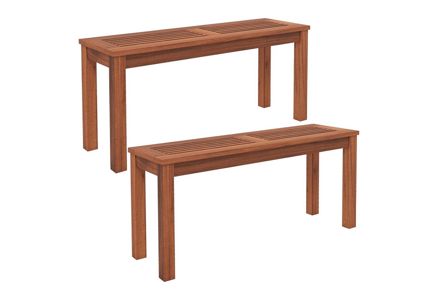 KOMFOTTEU Gartenbank Hockerbank (2-St), 100 cm Sitzbank, 150 kg belastbar Bild 2