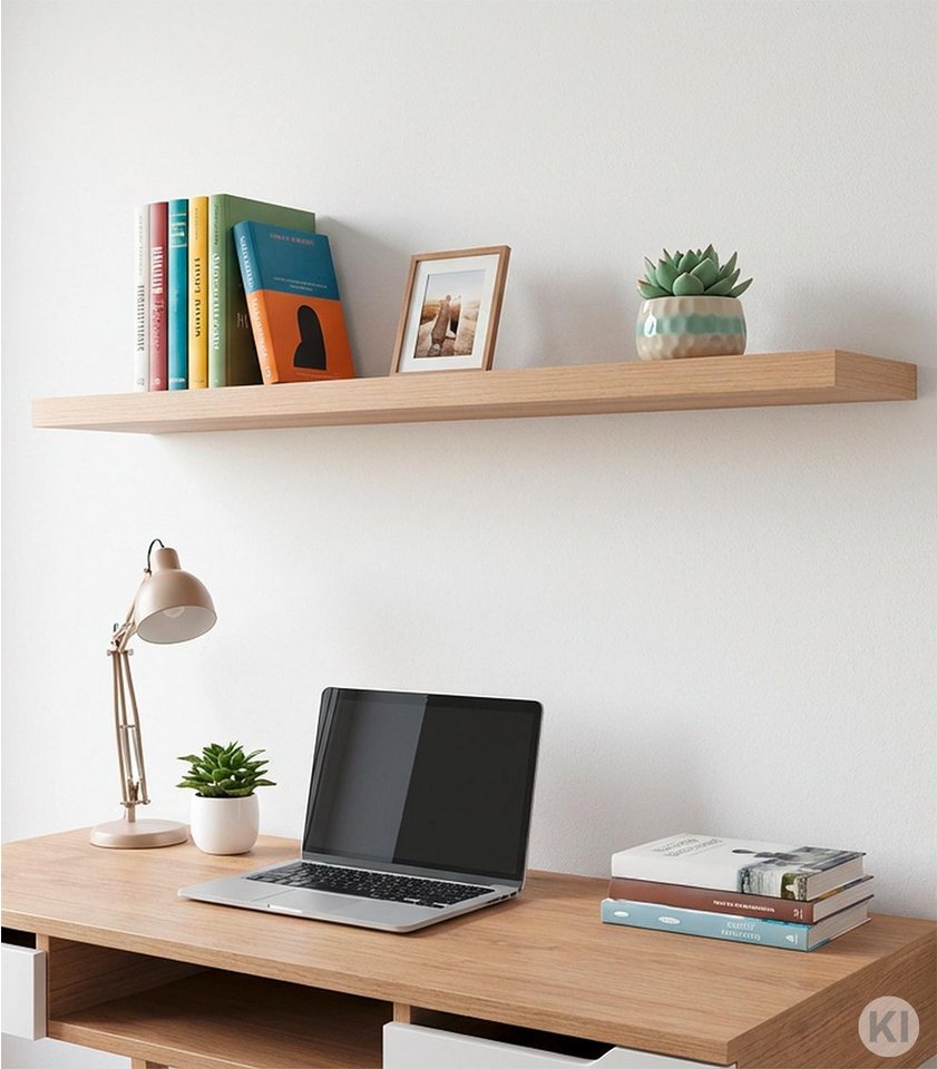 Home4You Wandboard MIKI, B 100 x H 23,5 cm, Wildeichedekor, MDF, PVC, 1-tlg., 1 Ablagefläche Bild 2