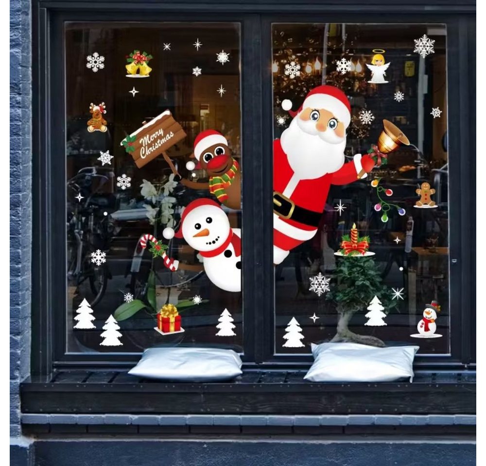 Montegoni Fenstersticker Festliche Fensteraufkleber, Schneeflocken, Fensterbild, Weihnachten, Selbstklebende, doppelseitige Fensterfolien, Weihnachtsmotiv Bild 3