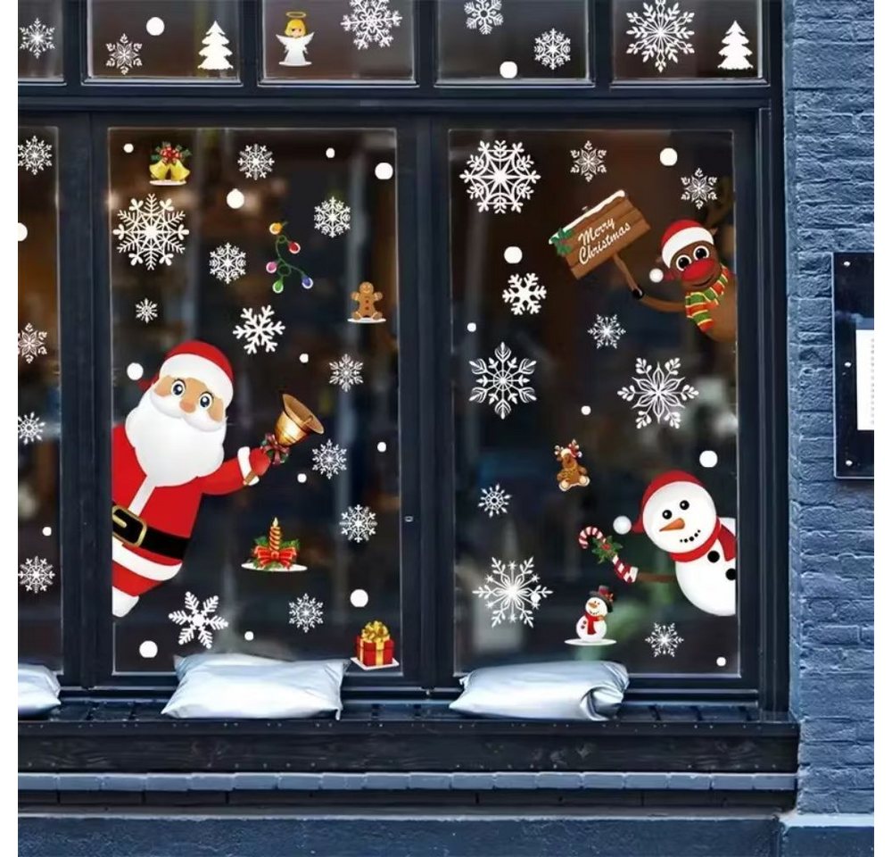 Montegoni Fenstersticker Festliche Fensteraufkleber, Schneeflocken, Fensterbild, Weihnachten, Selbstklebende, doppelseitige Fensterfolien, Weihnachtsmotiv Bild 4