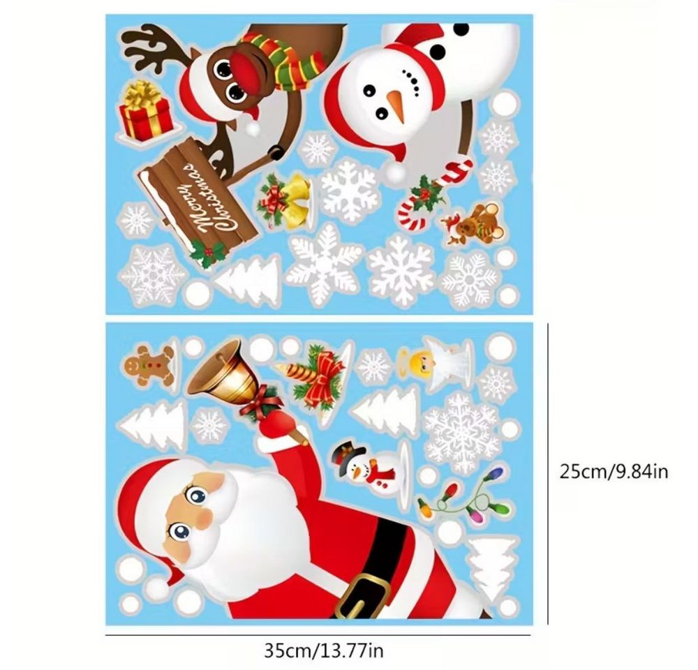 Montegoni Fenstersticker Festliche Fensteraufkleber, Schneeflocken, Fensterbild, Weihnachten, Selbstklebende, doppelseitige Fensterfolien, Weihnachtsmotiv Bild 5