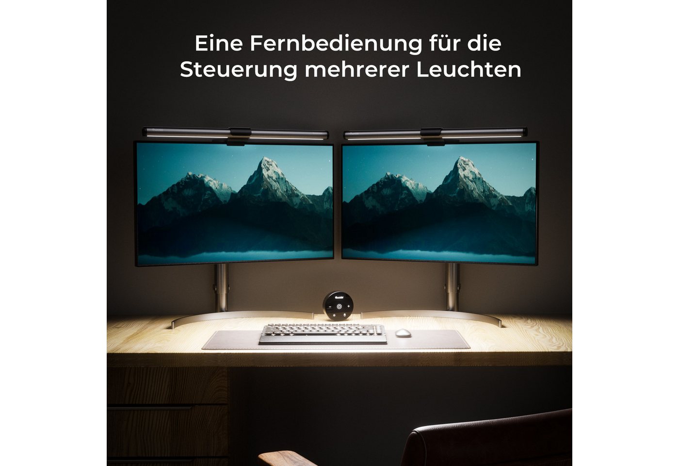 Quntis LED Schreibtischlampe 41cm LED Tischlampe Schreibtischlampe dimmbare Lampe für Büro Monitor, Beleuchtung, LED fest integriert, Warmweiß (3000 K) bis Kaltweiß (6500 K), ideal als Nachttischlampe, Leselampe & Kinder Schreibtischlampe Bild 2