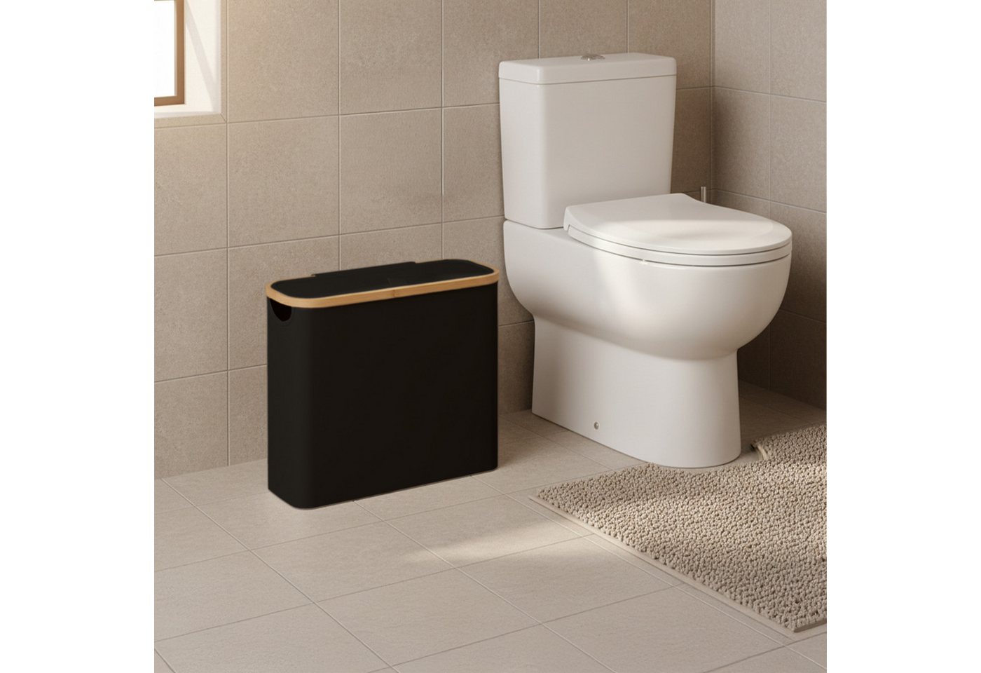 relaxdays Toiletten-Ersatzrollenhalter Toilettenpapier Aufbewahrung 12 Rollen, schwarz Bild 3