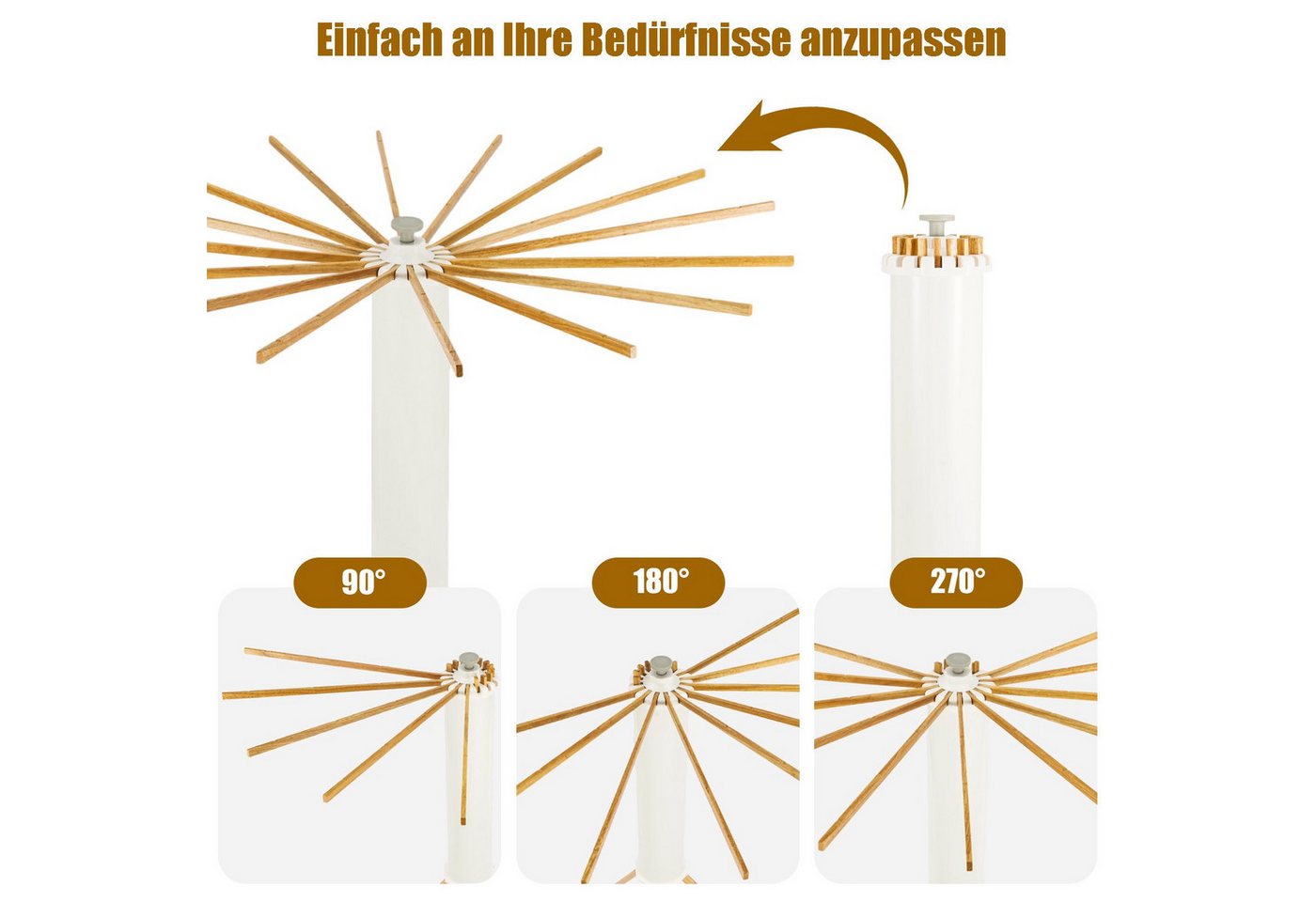 Youyijia Badewannen-Wäscheständer Wäscheständer aus Holz, faltbar, tragbar, platzsparend, ausziehbar Bild 3