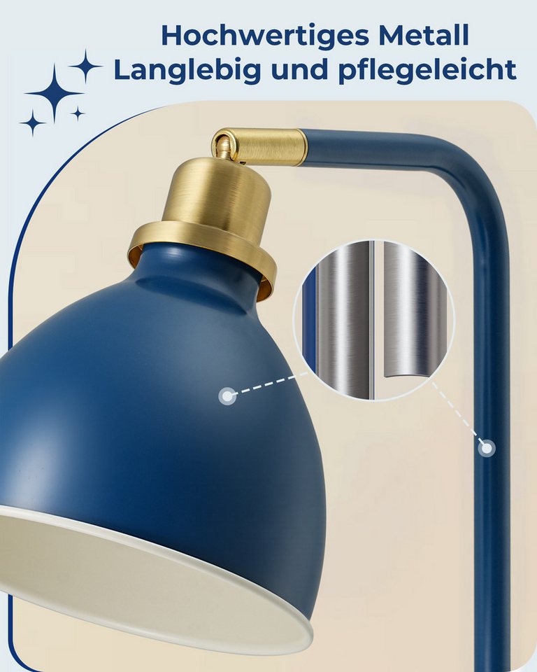 EDISHINE Stehlampe Wohnzimmer, LED wechselbar, warmweiß