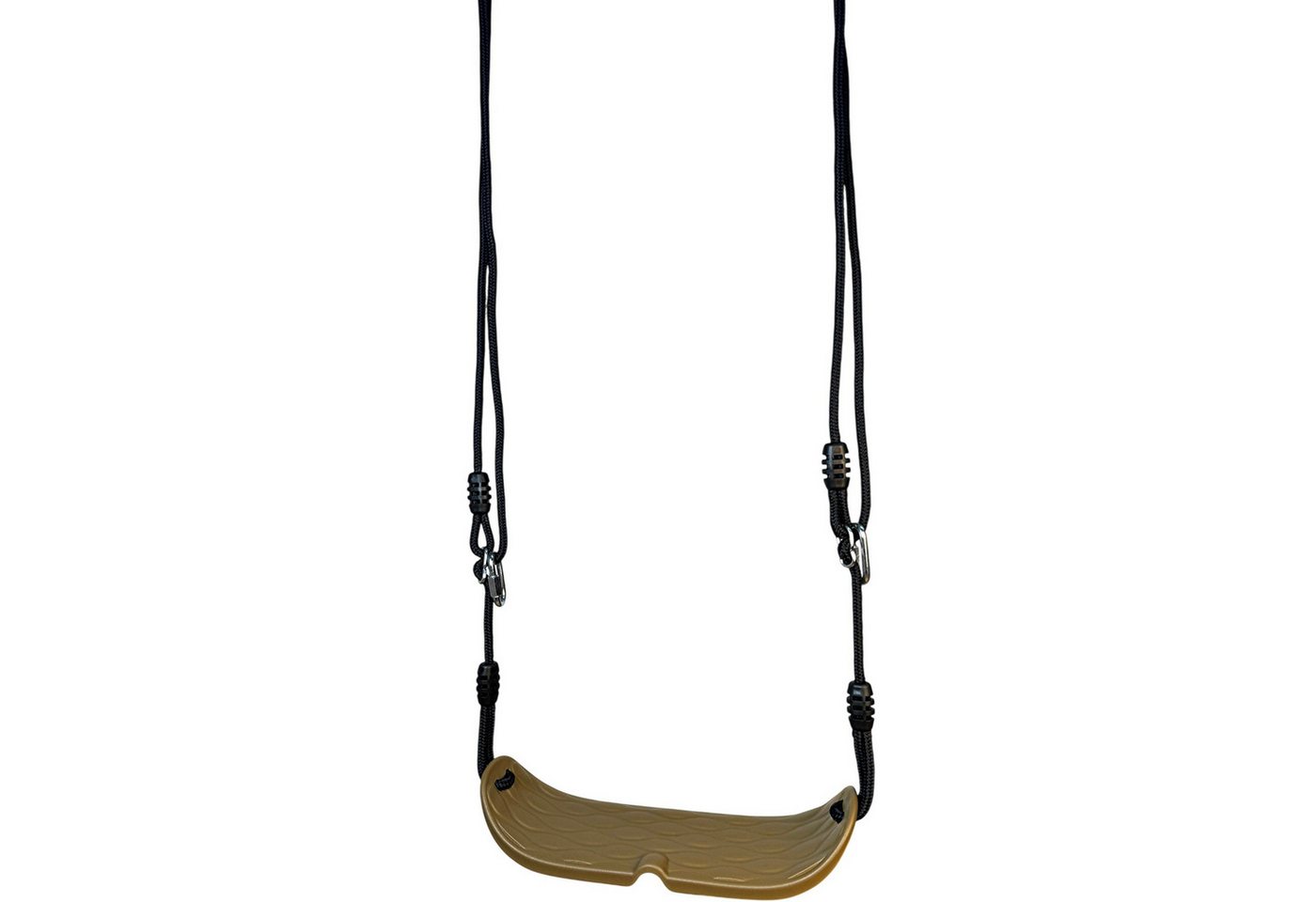 Loggyland Schaukelsitz Brettschaukel Braun aus HDPE mit Seilen, Karabinern, Ergonomisches Wellendesign, UV-beständig, höhenverstellbar Bild 4