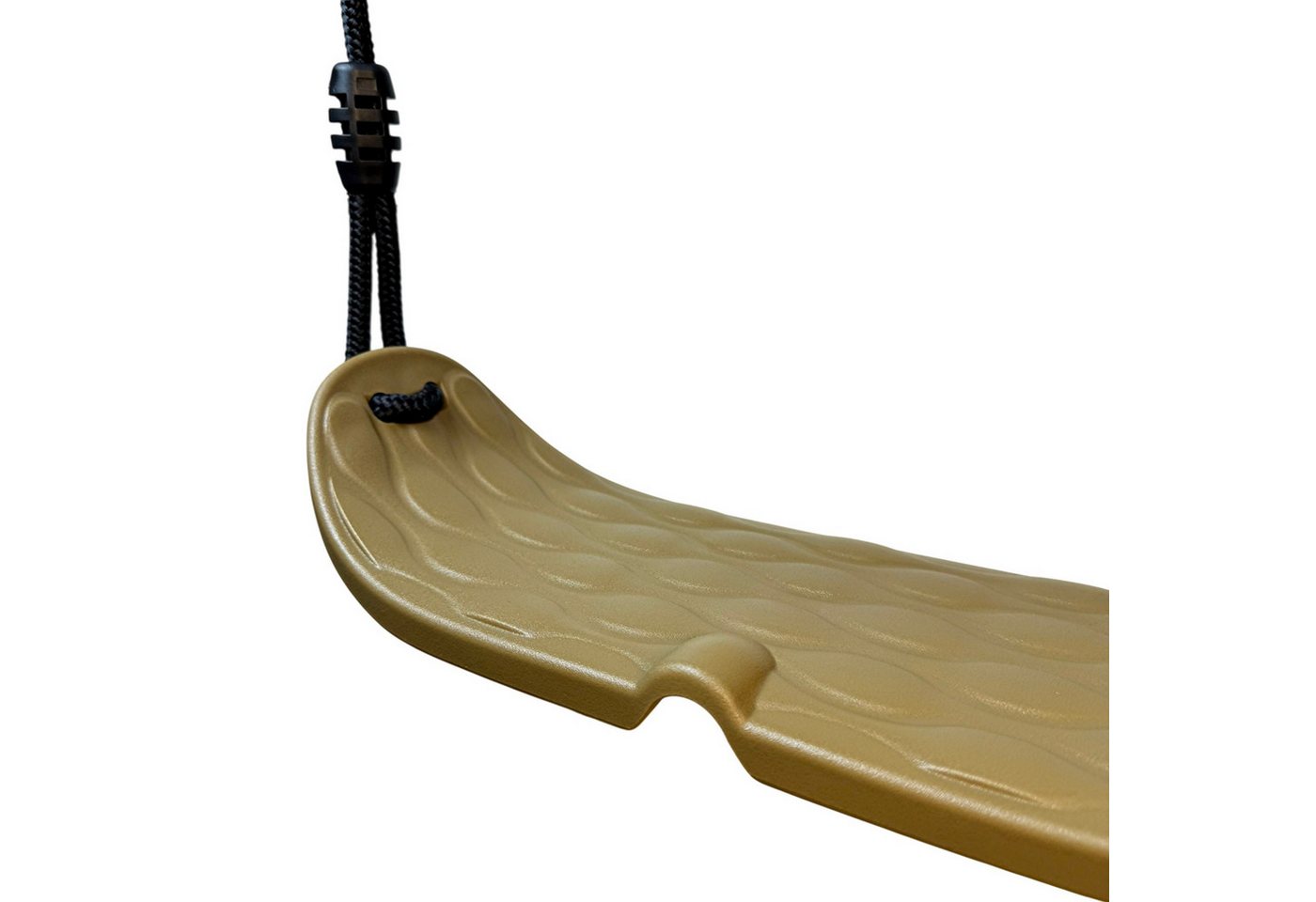 Loggyland Schaukelsitz Brettschaukel Braun aus HDPE mit Seilen, Karabinern, Ergonomisches Wellendesign, UV-beständig, höhenverstellbar Bild 5