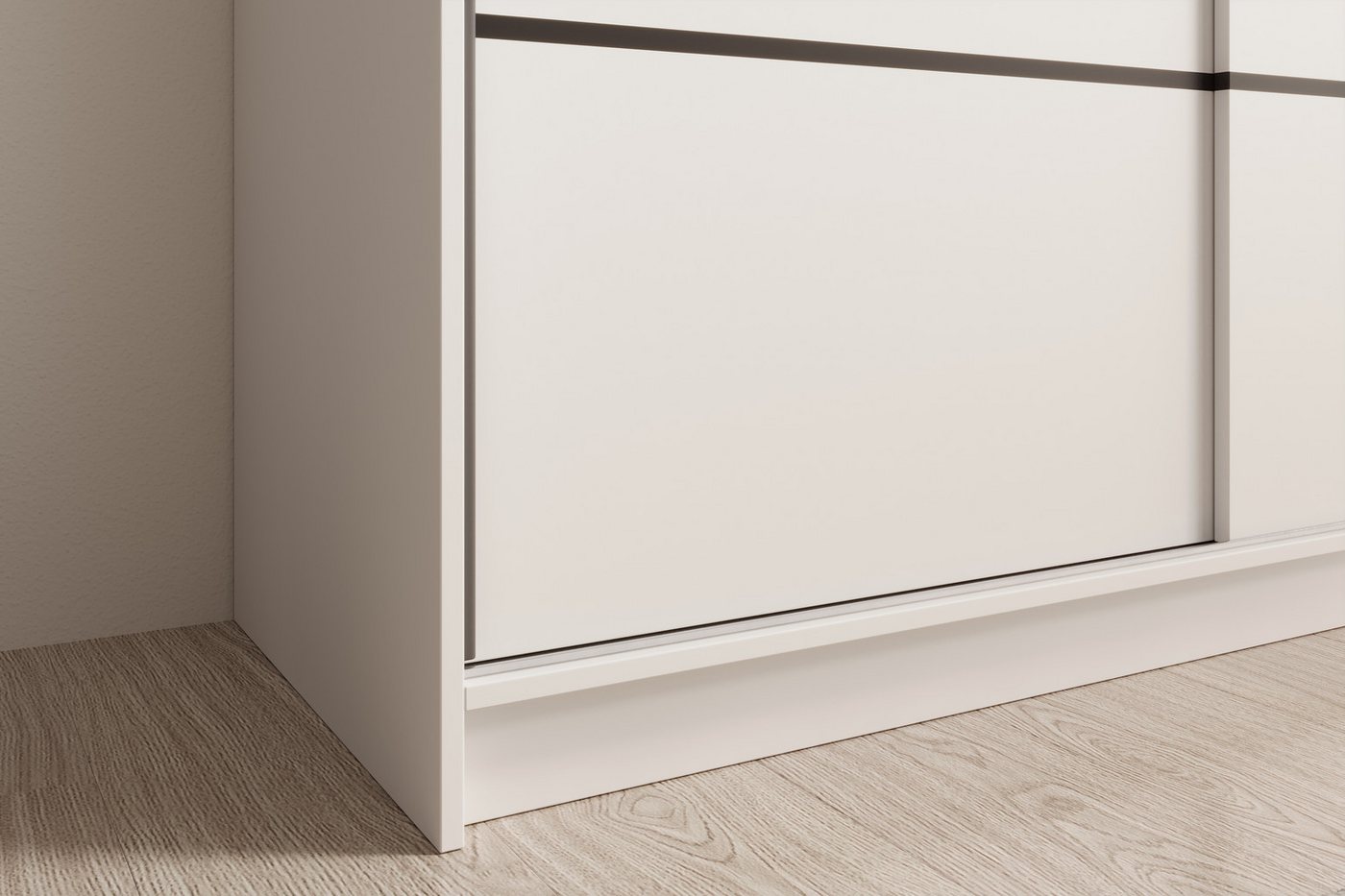 MOEBLO Schiebetürenschrank SANTINA 150 (Modern, Platzsparend, Viel Stauraum für Schlafzimmer, Schwebetürenschrank 2-türig Schrank Garderobe Schiebtüren) (BxHxT): 150x200x58cm Bild 3