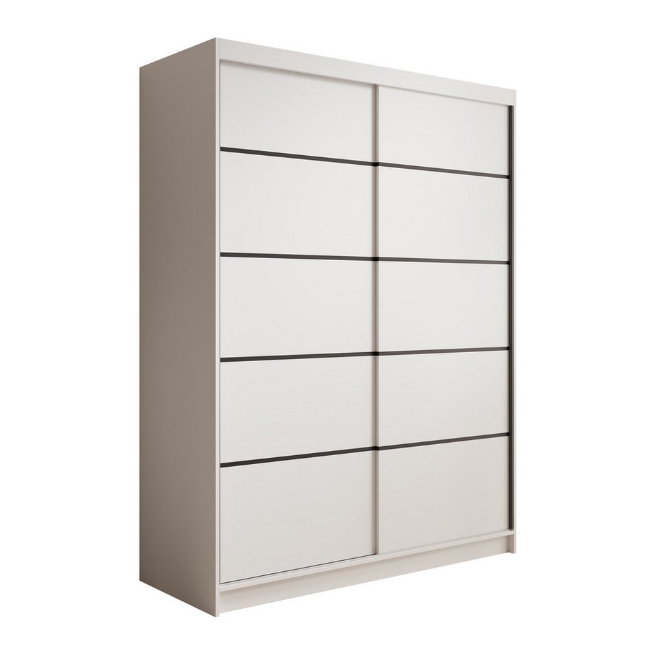 MOEBLO Schiebetürenschrank SANTINA 150 (Modern, Platzsparend, Viel Stauraum für Schlafzimmer, Schwebetürenschrank 2-türig Schrank Garderobe Schiebtüren) (BxHxT): 150x200x58cm Bild 5