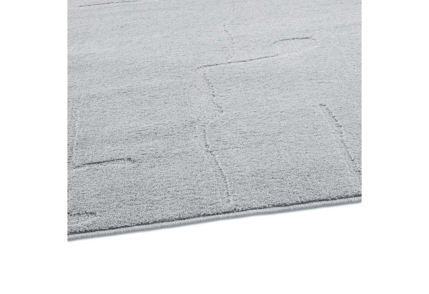 TaraCarpet Teppich Tara Carpet Avalon uni Hoch-Tief-Struktur, rechteckig, Höhe: 13 mm, Wohnzimmer, Schlafzimmer, Esszimmer, Jugendzimmer grau 080x150 Bild 5