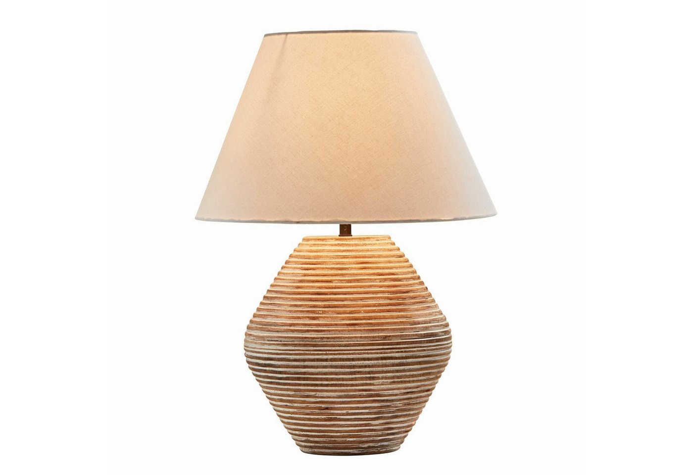 Mirabeau Tischleuchte Tischlampe Landelin weiß/braun