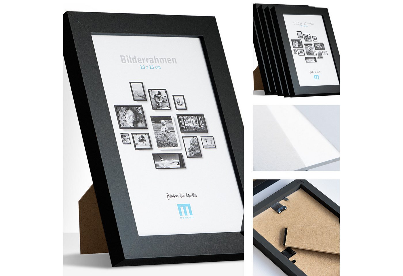 M MERCEO Bilderrahmen, 12-tlg. Bilderrahmen-Set Natur (21x30cm bis 40x50cm) Bild 2