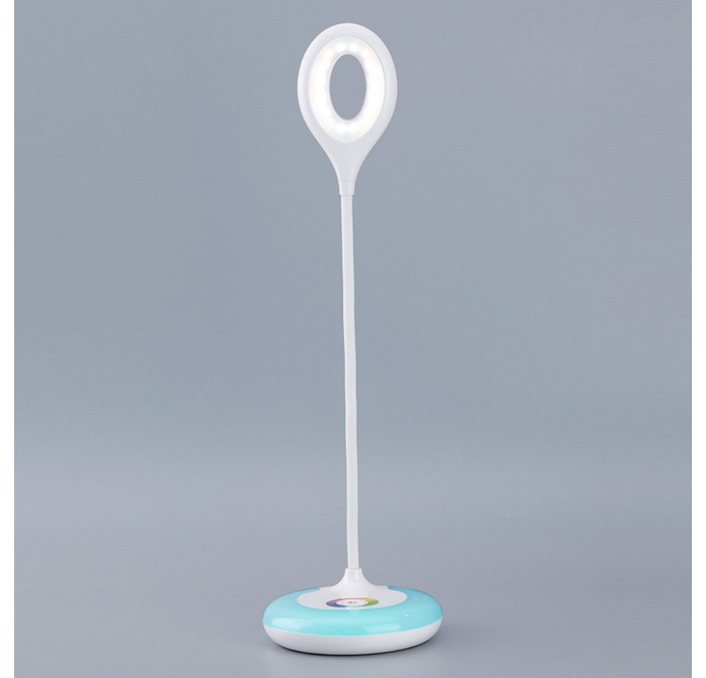 POPOLIC LED Schreibtischlampe 360° flexibles Schreibtischlampe mit RGB-Farbwechsel & Touch-Dimmer, Augenfreundliche Nachttischleuchte, für Kinder, Studenten, Home Office & atmosphärische Beleuchtung