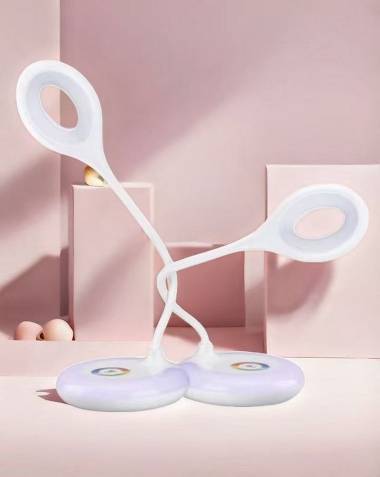 POPOLIC LED Schreibtischlampe 360° flexibles Schreibtischlampe mit RGB-Farbwechsel & Touch-Dimmer, Augenfreundliche Nachttischleuchte, für Kinder, Studenten, Home Office & atmosphärische Beleuchtung Bild 4