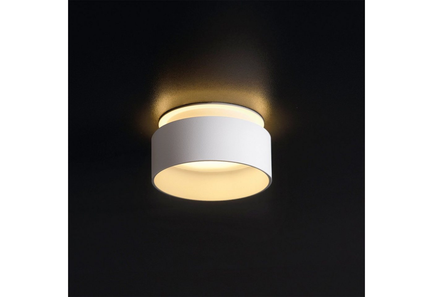 SSC-LUXon LED Aufbaustrahler Design LED Einbaustrahler Sudara weiss rund indirektes Licht mit LED, Neutralweiß, Warmweiß, Tageslichtweiß