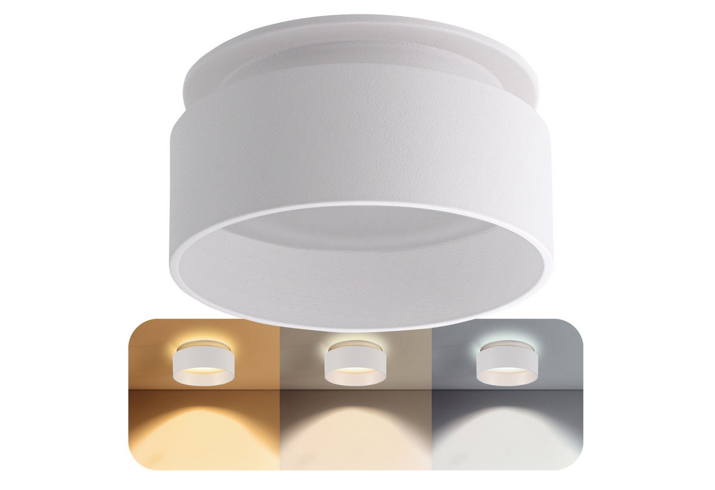 SSC-LUXon LED Aufbaustrahler Design LED Einbaustrahler Sudara weiss rund indirektes Licht mit LED, Neutralweiß, Warmweiß, Tageslichtweiß Bild 2
