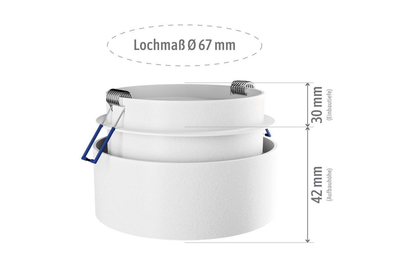 SSC-LUXon LED Aufbaustrahler Design LED Einbaustrahler Sudara weiss rund indirektes Licht mit LED, Neutralweiß, Warmweiß, Tageslichtweiß Bild 3