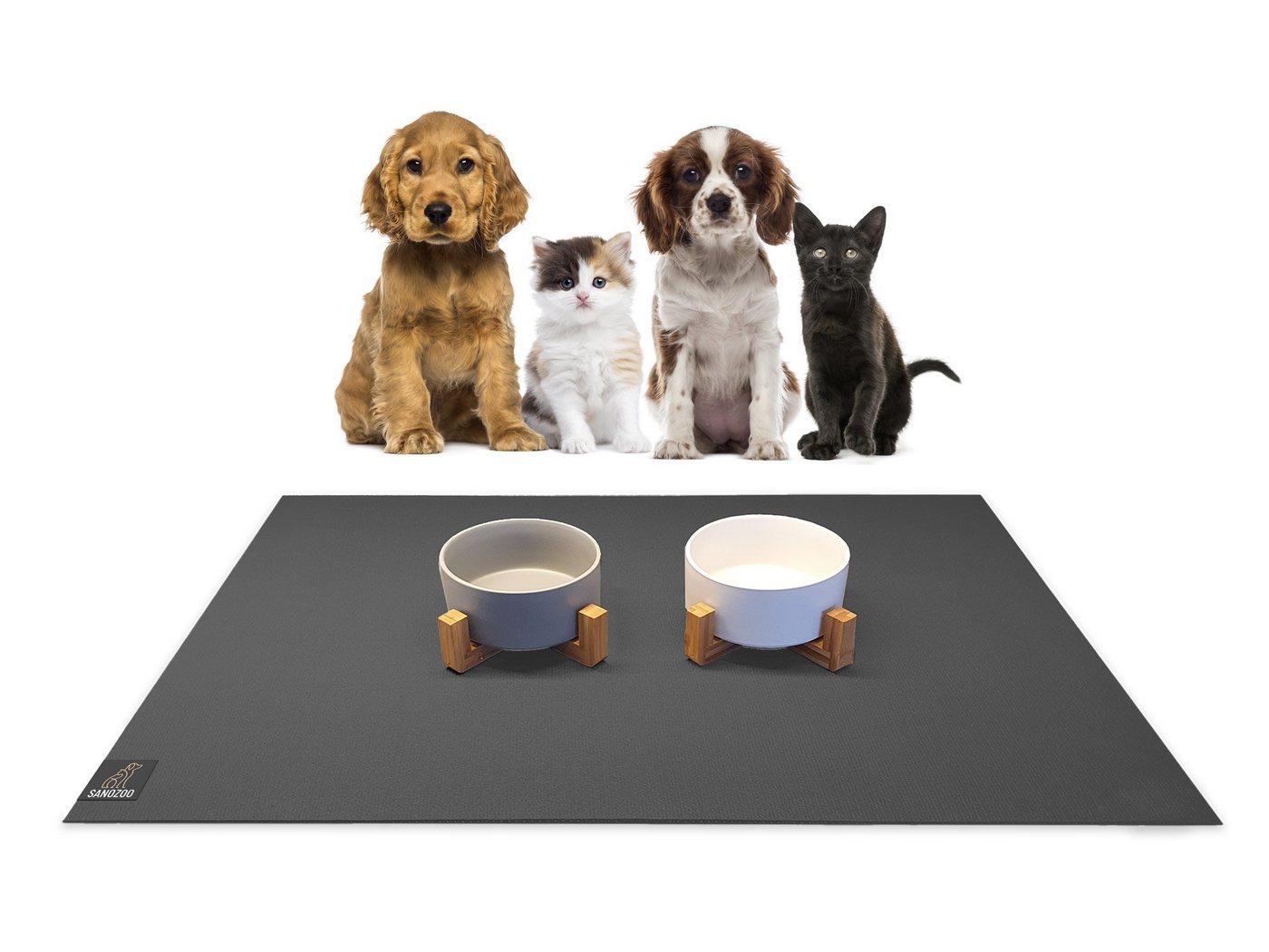 Sanozoo Napfunterlage Öko-Tex & Made in Germany, 1-St., für Hunde & Katzen in Eckig, Rund, Halbrund oder Eckrund Bild 3
