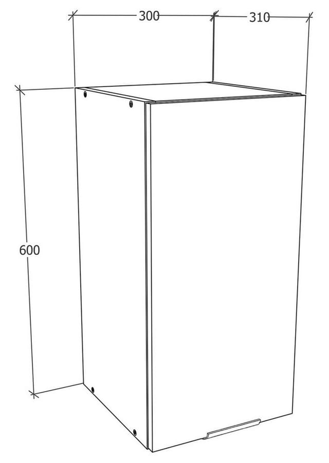 VCM Hängeschrank Küche Oberschrank Fasola H. 60 x B. 30 x T. 31 cm Wandschrank