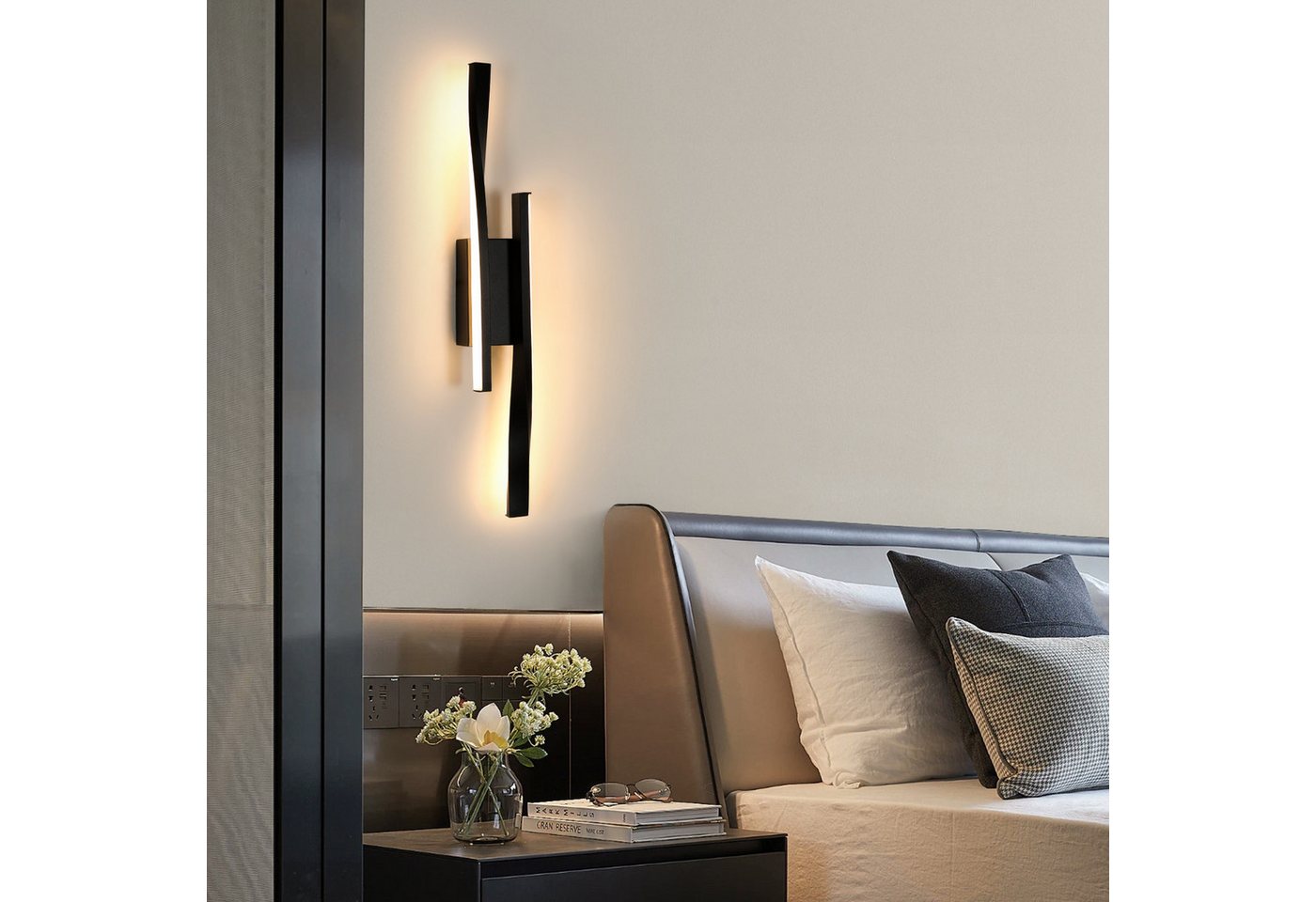 Riserva Kronleuchter LED Wandleuchte Innen 16W Schwarz Warmweiß 42 cm, LED wechselbar Bild 3